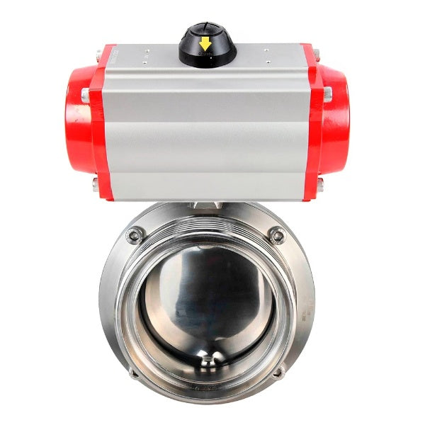 Water Butterfly valves DNOVA WBV3131S-2W-T-H, body material - stainless steel AISI 304, seal - Silicon, with pneumatic actuator PA-DA-052 double action