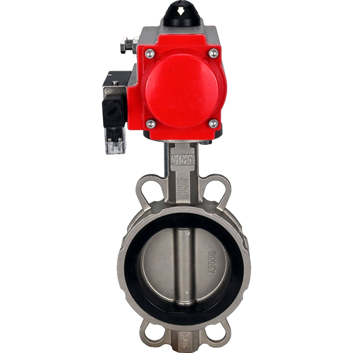 Water Butterfly Valve DNOVA 316l-epdm-sa-4m310-24v, body material - stainless steel AISI 316L, disk material - stainless steel AISI 316L, seal - EPDM, pneumatic actuator operated