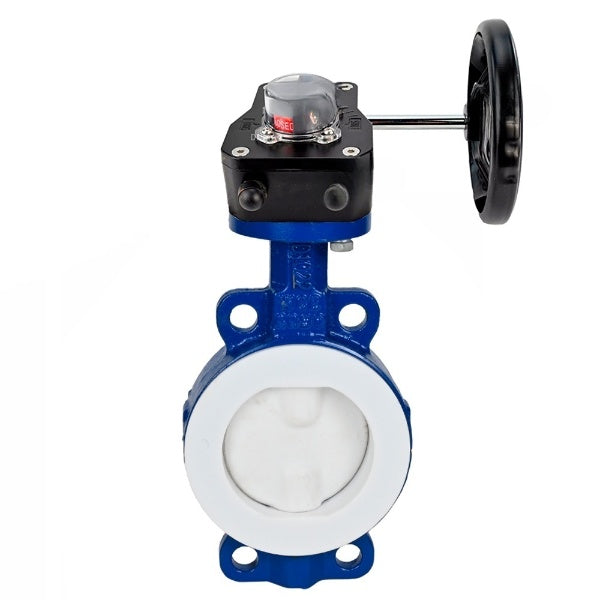 Válvula de mariposa de agua DNOVA WBV3434Pf-2W-Fb-H, material del cuerpo: acero al carbono, material del disco: acero al carbono, sello: PTFE, caja de engranajes: HGB RQN