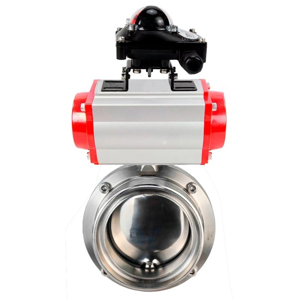 Water Butterfly valves DNOVA WBV3131E-2W-T-H, body material - stainless steel AISI 304, seal - EPDM, with pneumatic actuator PA-DA-052 double action, LSU APL-210N