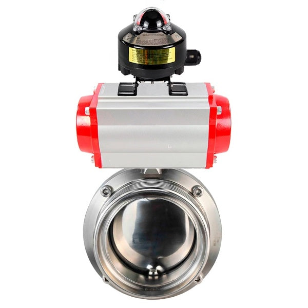 Water Butterfly valves DNOVA WBV3131E-2W-T-H, body material - stainless steel AISI 304, seal - EPDM, with pneumatic actuator PA-DA-052 double action, LSU APL-510N EX