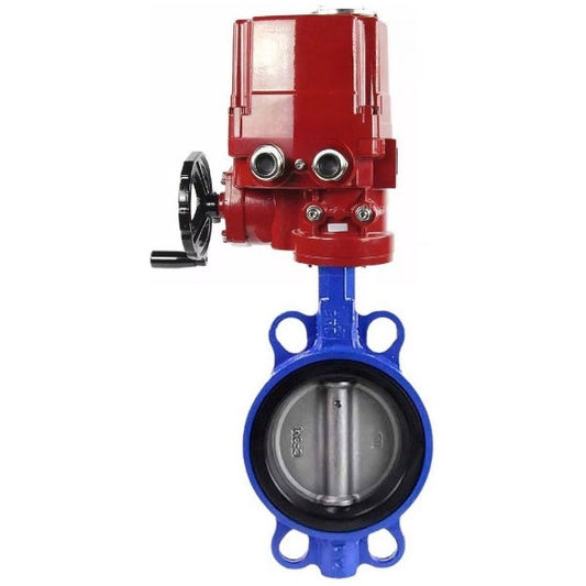 Válvula de mariposa de agua DNOVA WBV1616E-2W-Fb-H, material del cuerpo: hierro fundido QT450, material del disco: hierro fundido QT450, sello: EPDM, actuador eléctrico QT-EX-EM-O2-220VAC-U1 220V