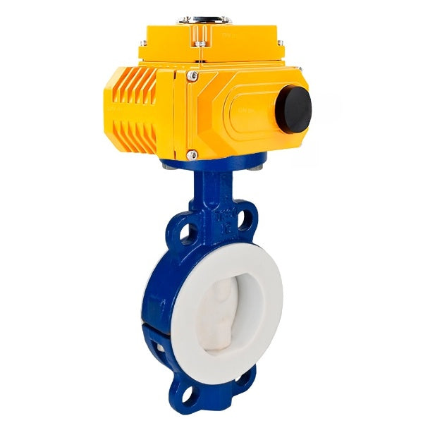 Válvula de mariposa de agua DNOVA WBV3434Pf-2W-Fb-H, material del cuerpo: acero al carbono, material del disco: acero al carbono, sello: PTFE, actuador eléctrico QT-N-С…EM-O1 220V