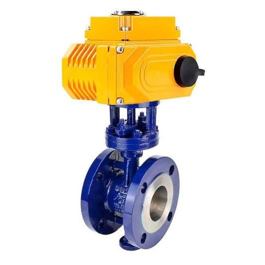 Water Butterfly Valve DNOVA WBV3EX-3432M-1W-F-ISO, body material - Carbon steel, disk material - Stainless steel AISI 316, seal - Metal, electric actuator QT-N-хEM-O1 380V