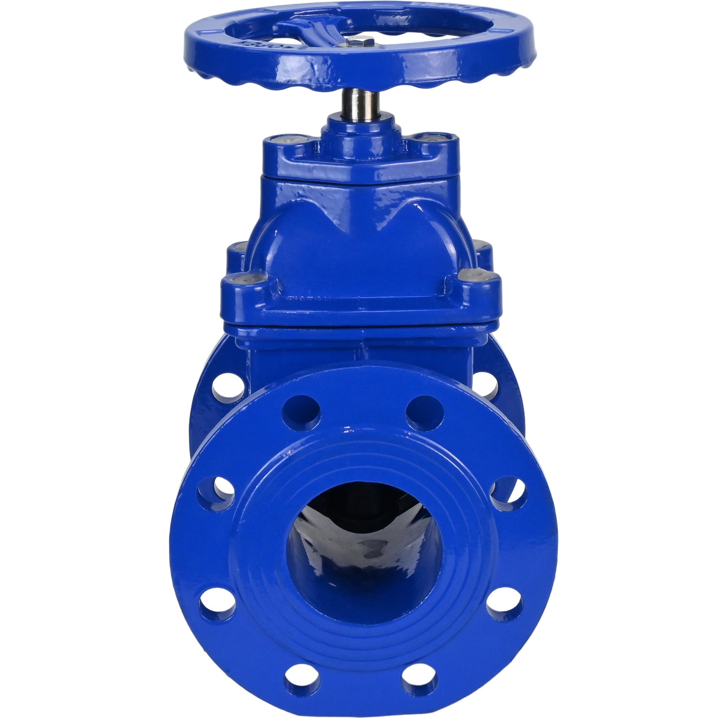 Wedge gate valve DNOVA GVWN1414E-2W-F-S, body material - cast iron GGG50, wedge material - cast iron + EPDM, seal - EPDM, handwheel, color - blue