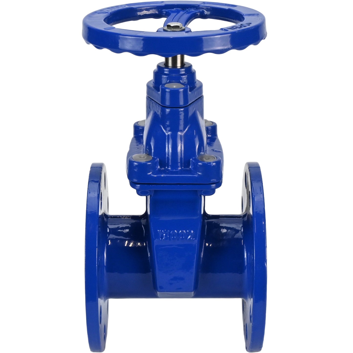 Wedge gate valve DNOVA GVWN1414E-2W-F-S, body material - cast iron GGG50, wedge material - cast iron + EPDM, seal - EPDM, handwheel, color - blue