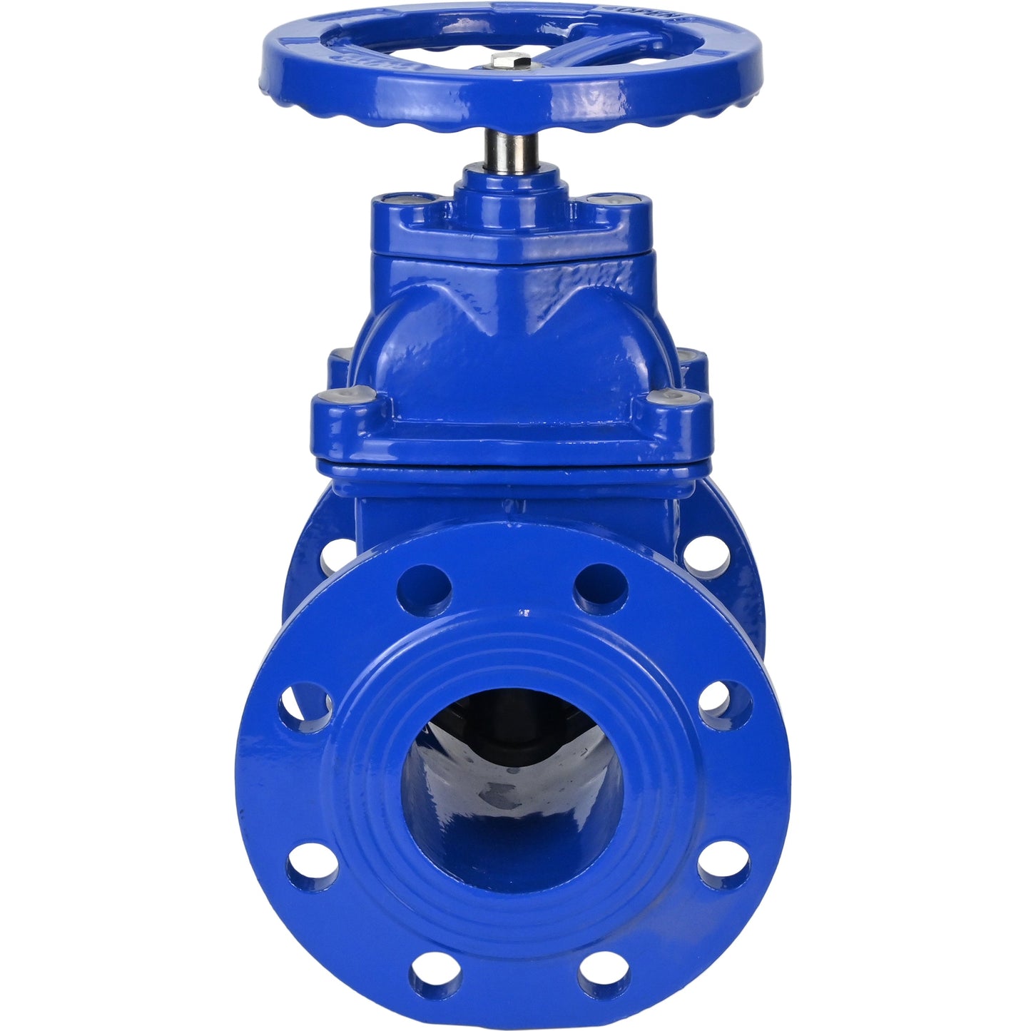 Wedge gate valve DNOVA GVWN1414E-2W-F-S, body material - cast iron GGG50, wedge material - cast iron + EPDM, seal - EPDM, handwheel, color - blue
