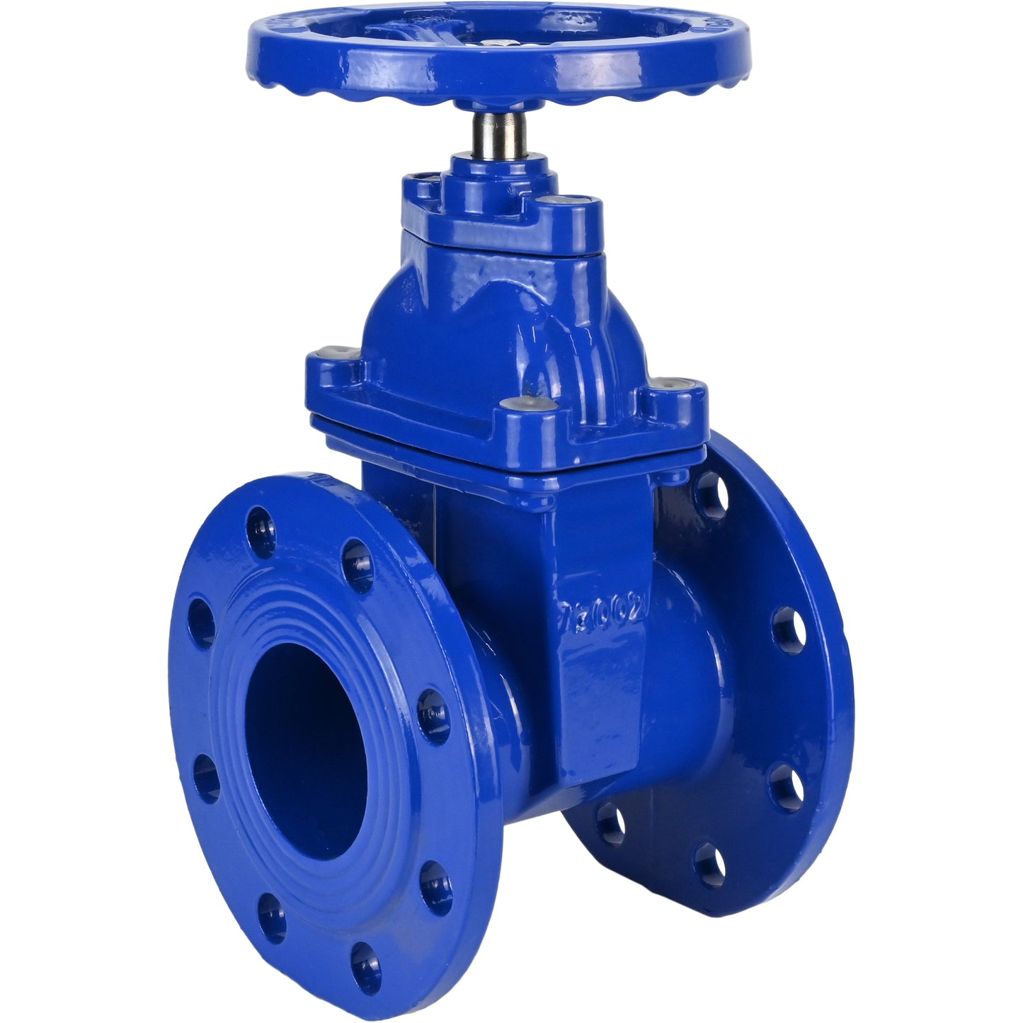 Wedge gate valve DNOVA GVWN1414E-2W-F-S, body material - cast iron GGG50, wedge material - cast iron + EPDM, seal - EPDM, handwheel, color - blue