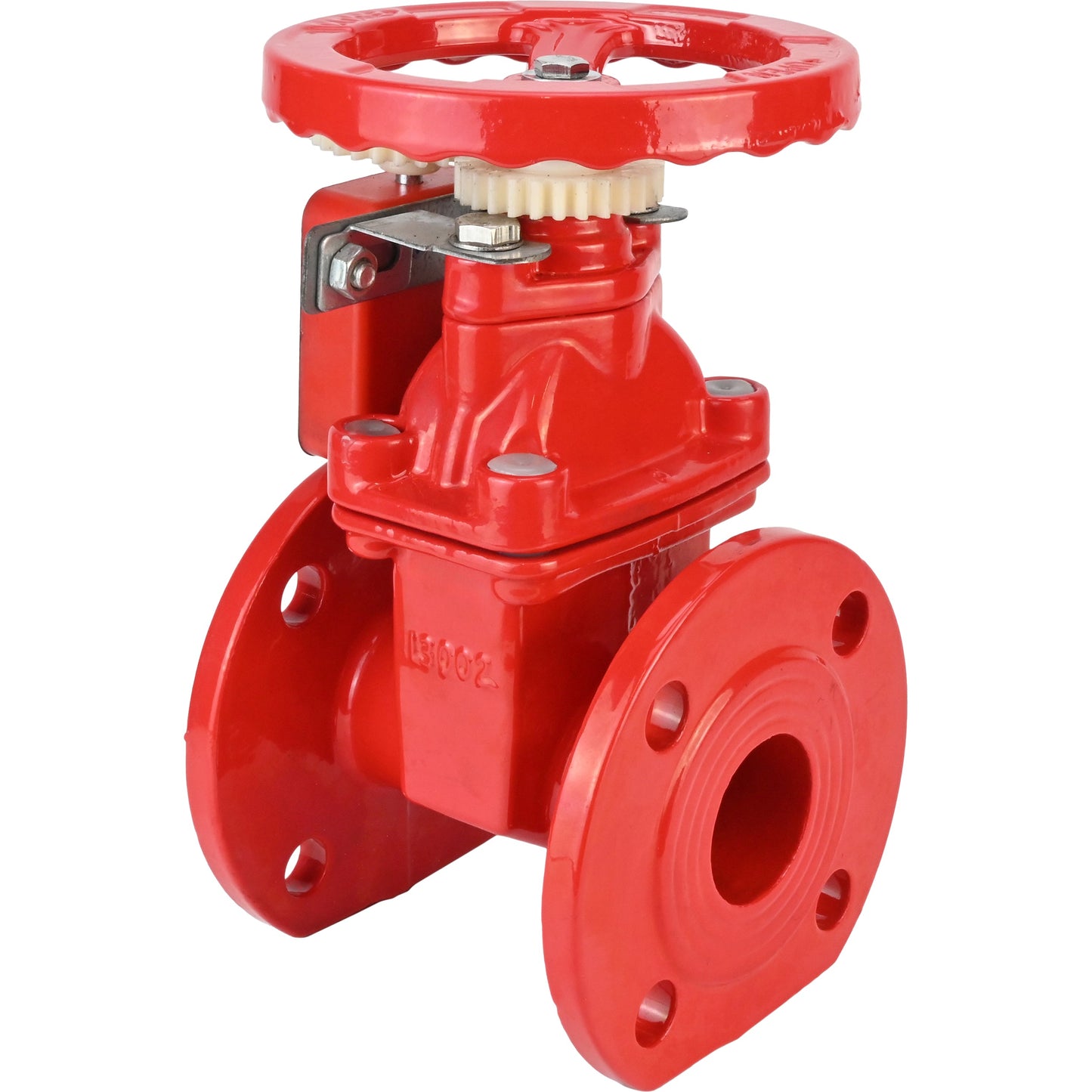 Wedge gate valve DNOVA GVWN1414S-2W-F-S, body material - cast iron GGG50, wedge material - cast iron + silicon, seal - silicon, handwheel, color - red