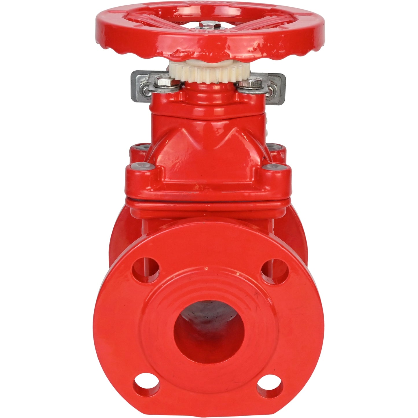 Wedge gate valve DNOVA GVWN1414S-2W-F-S, body material - cast iron GGG50, wedge material - cast iron + silicon, seal - silicon, handwheel, color - red