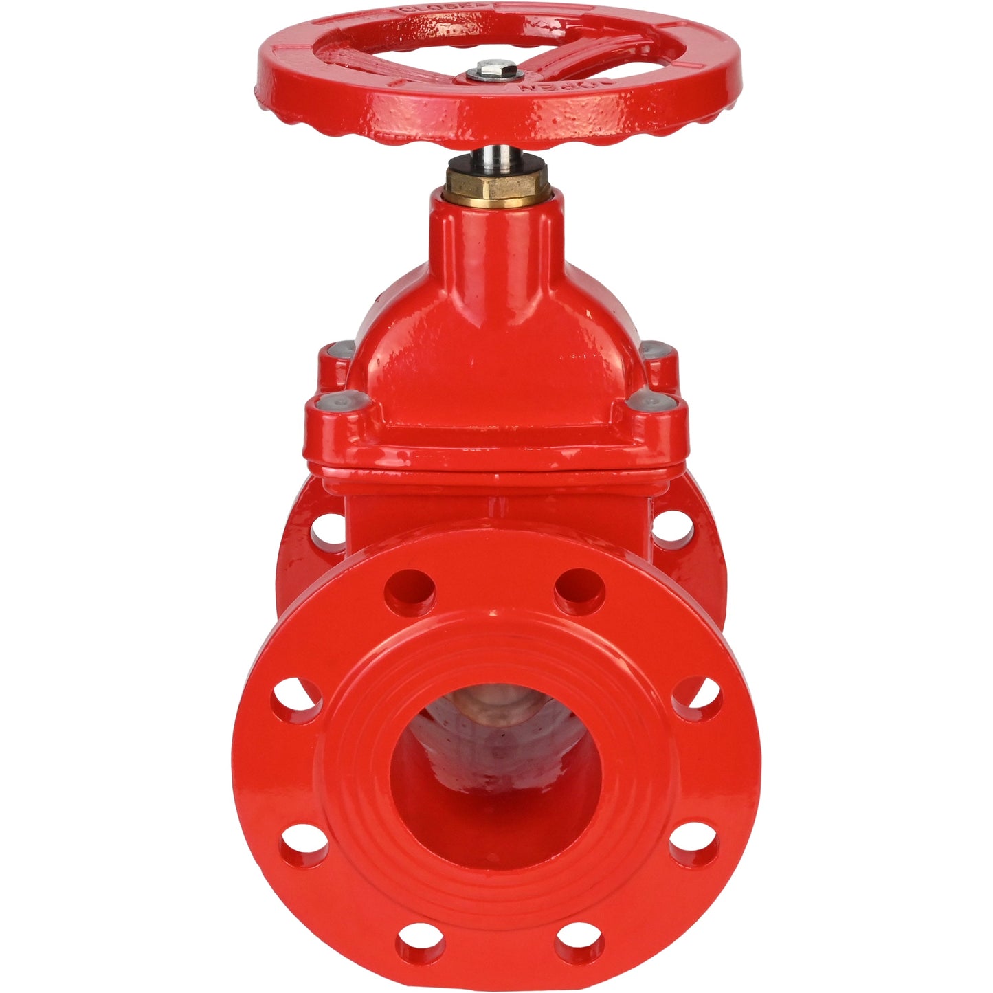 Wedge gate valve DNOVA GVWN1414S-2W-F-S, body material - cast iron GGG50, wedge material - cast iron + silicon, seal - silicon, handwheel, color - red