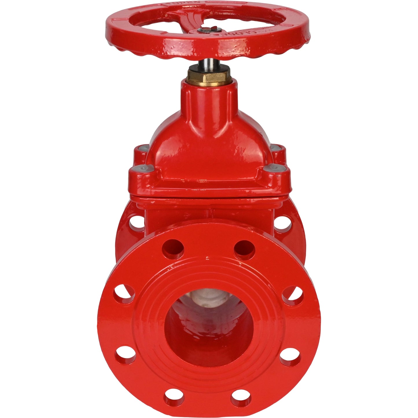 Wedge gate valve DNOVA GVWN1414S-2W-F-S, body material - cast iron GGG50, wedge material - cast iron + silicon, seal - silicon, handwheel, color - red