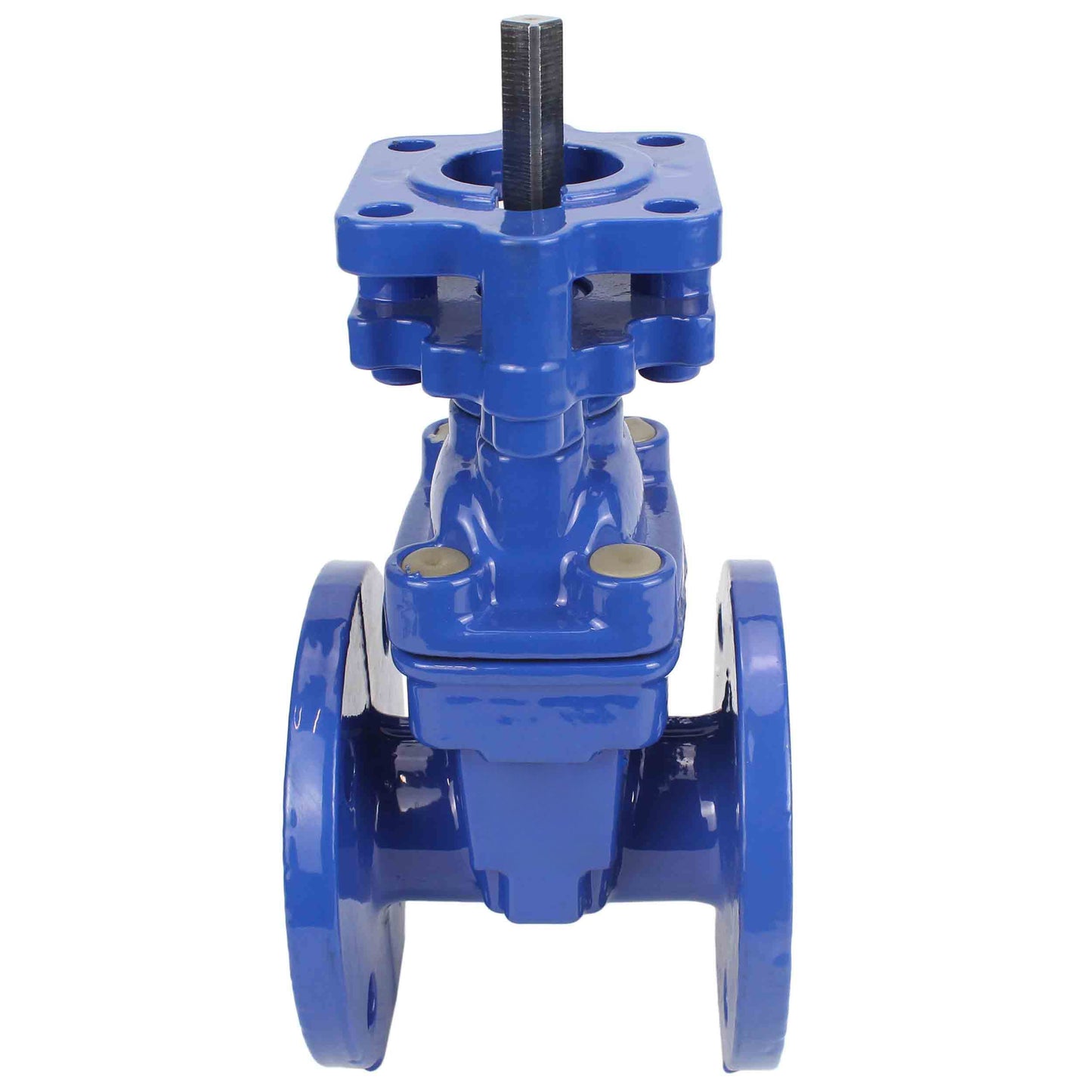Wedge gate valve DNOVA GVWN1414E-2W-F with OST flange, body material - cast iron GGG50, wedge material - cast iron + EPDM, seal - EPDM, stem only, color - blue