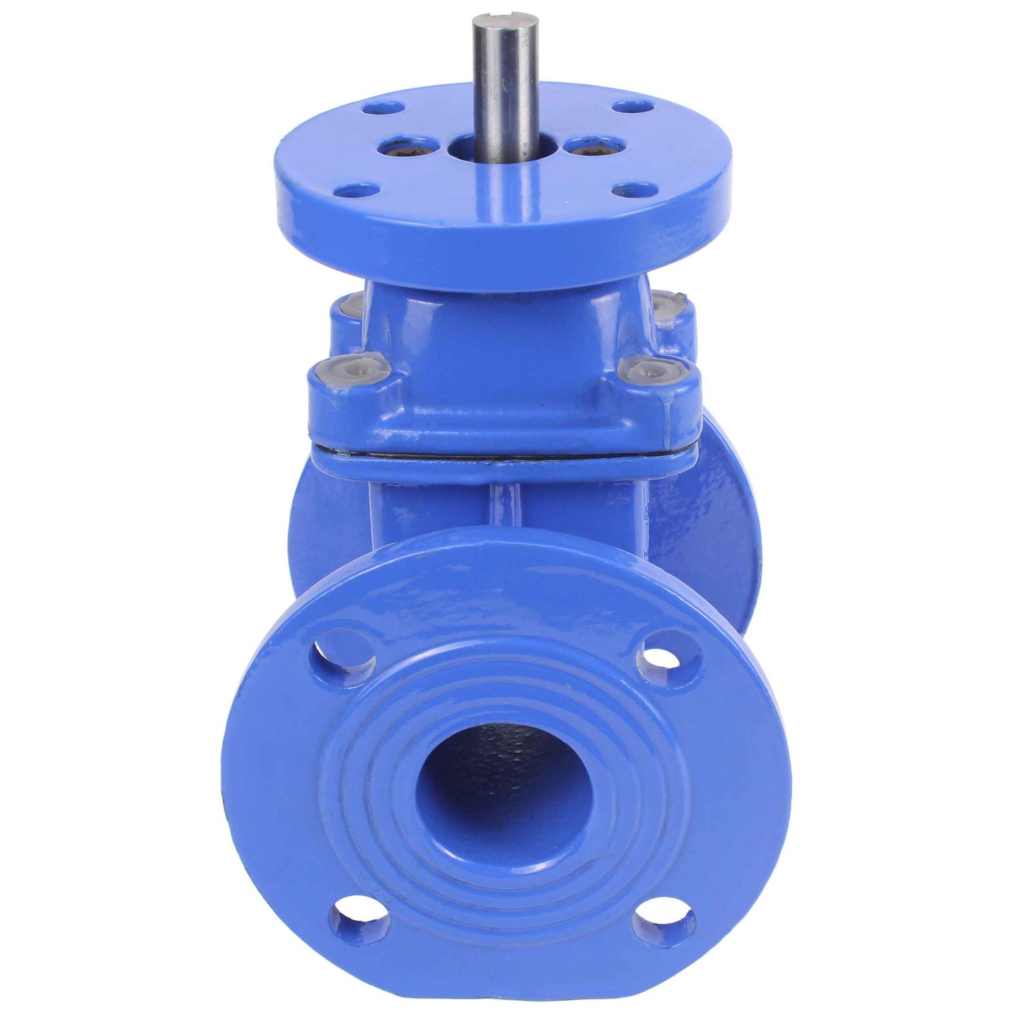 Wedge gate valve DNOVA GVWN1414E-2W-F with ISO flange, body material - cast iron GGG50, wedge material - cast iron + EPDM, seal - EPDM, stem only, color - blue