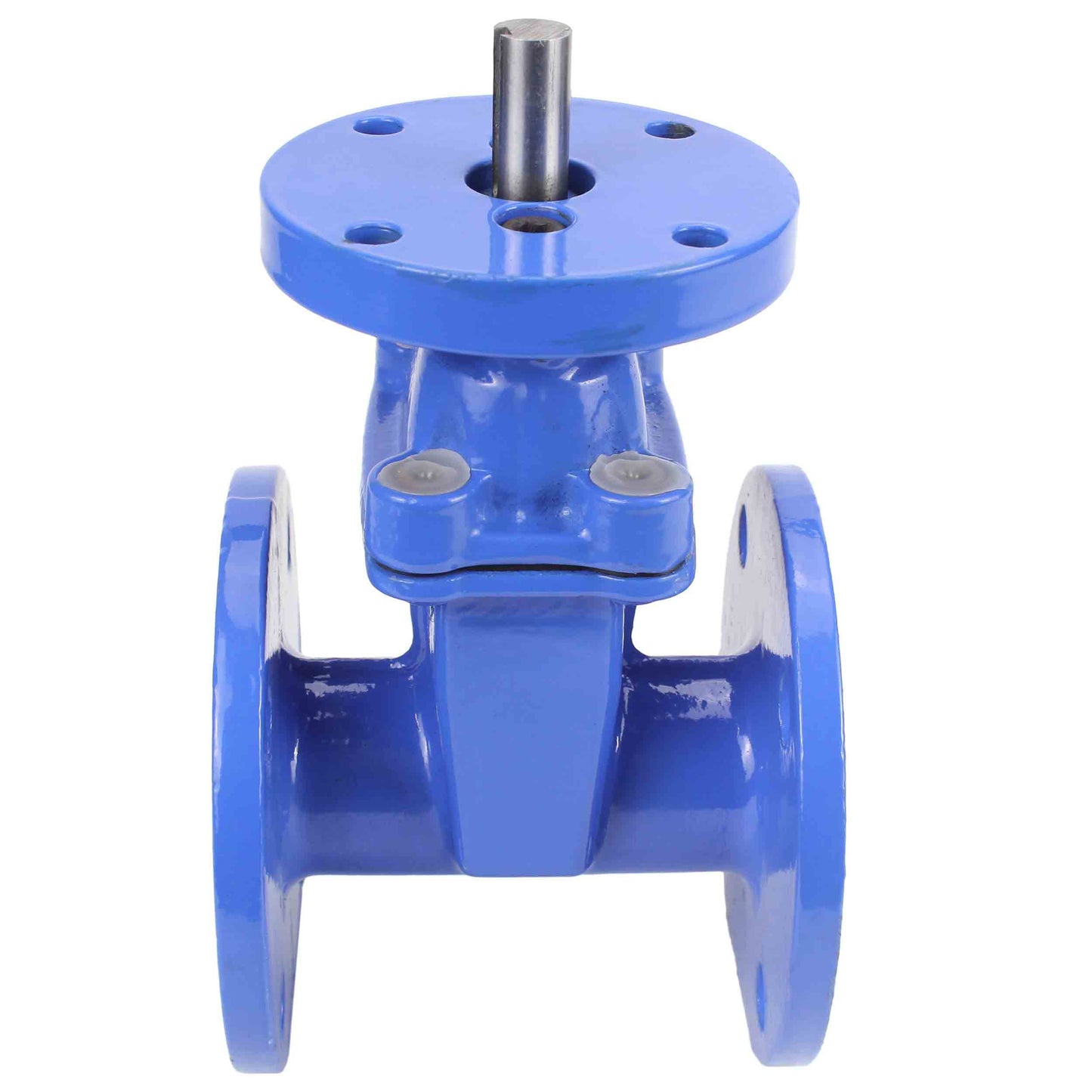 Wedge gate valve DNOVA GVWN1414E-2W-F with ISO flange, body material - cast iron GGG50, wedge material - cast iron + EPDM, seal - EPDM, stem only, color - blue