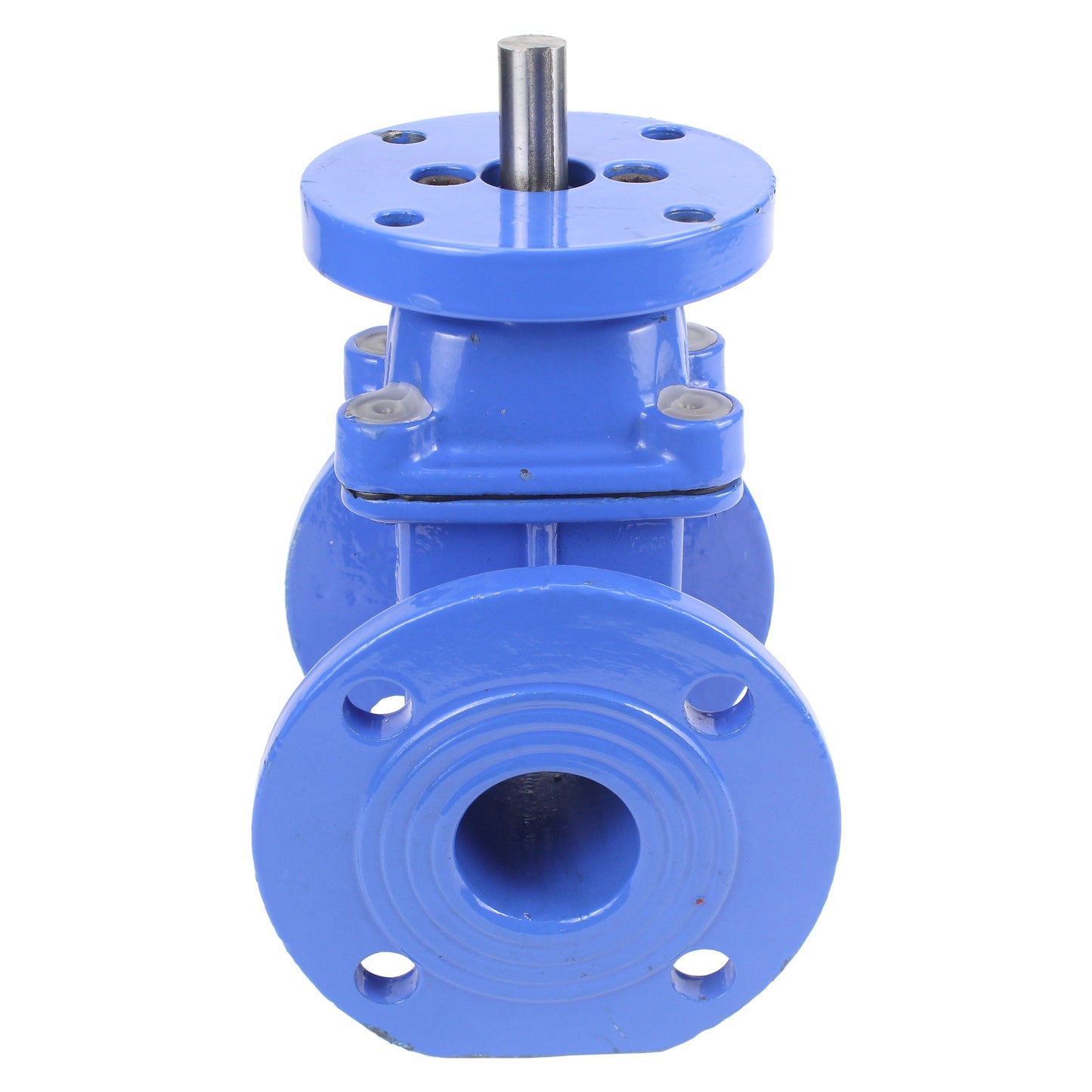 Wedge gate valve DNOVA GVWN1414E-2W-F with ISO flange, body material - cast iron GGG50, wedge material - cast iron + EPDM, seal - EPDM, stem only, color - blue