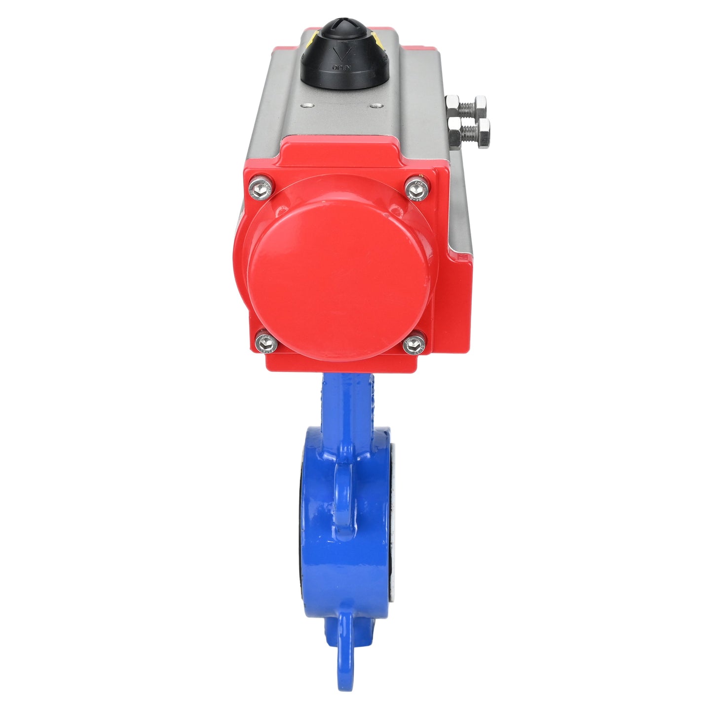 Water Butterfly Valve DNOVA st-316l-ptfe-DNOVA-da, body material - carbon steel WCB, disk material - stainless steel AISI 316L, seal - PTFE, pneumatic actuator operated