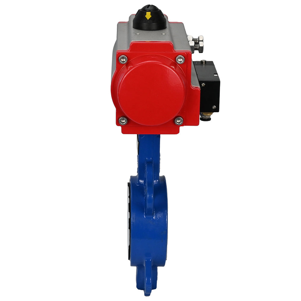Water Butterfly Valve DNOVA st-316l-ptfe-sa-4m310-110/220, body material - carbon steel WCB, disk material - stainless steel AISI 316L, seal - PTFE, pneumatic actuator operated