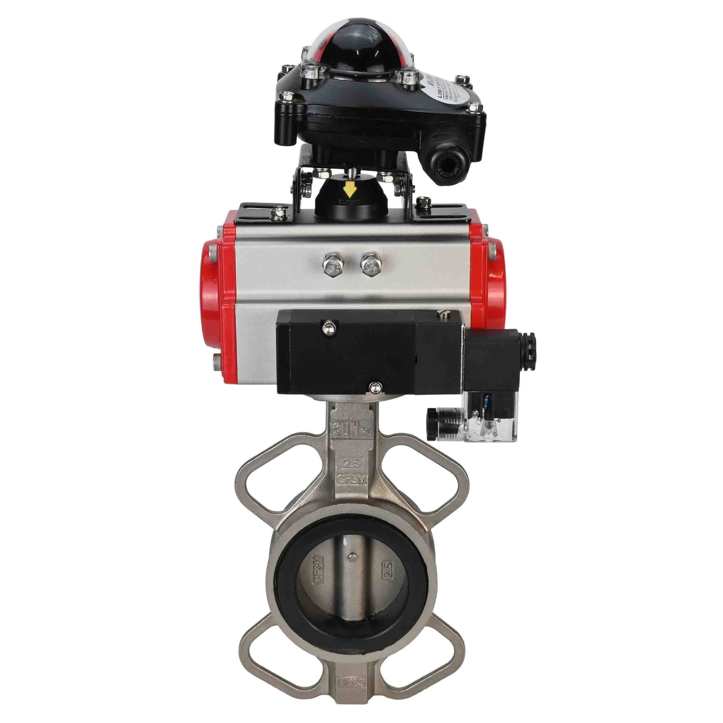 Water Butterfly Valve DNOVA 316l-viton-da-4m310-110/220v-apl210n, body material - stainless steel AISI 316L, disk material - stainless steel AISI 316L, seal - VITON, pneumatic actuator operated