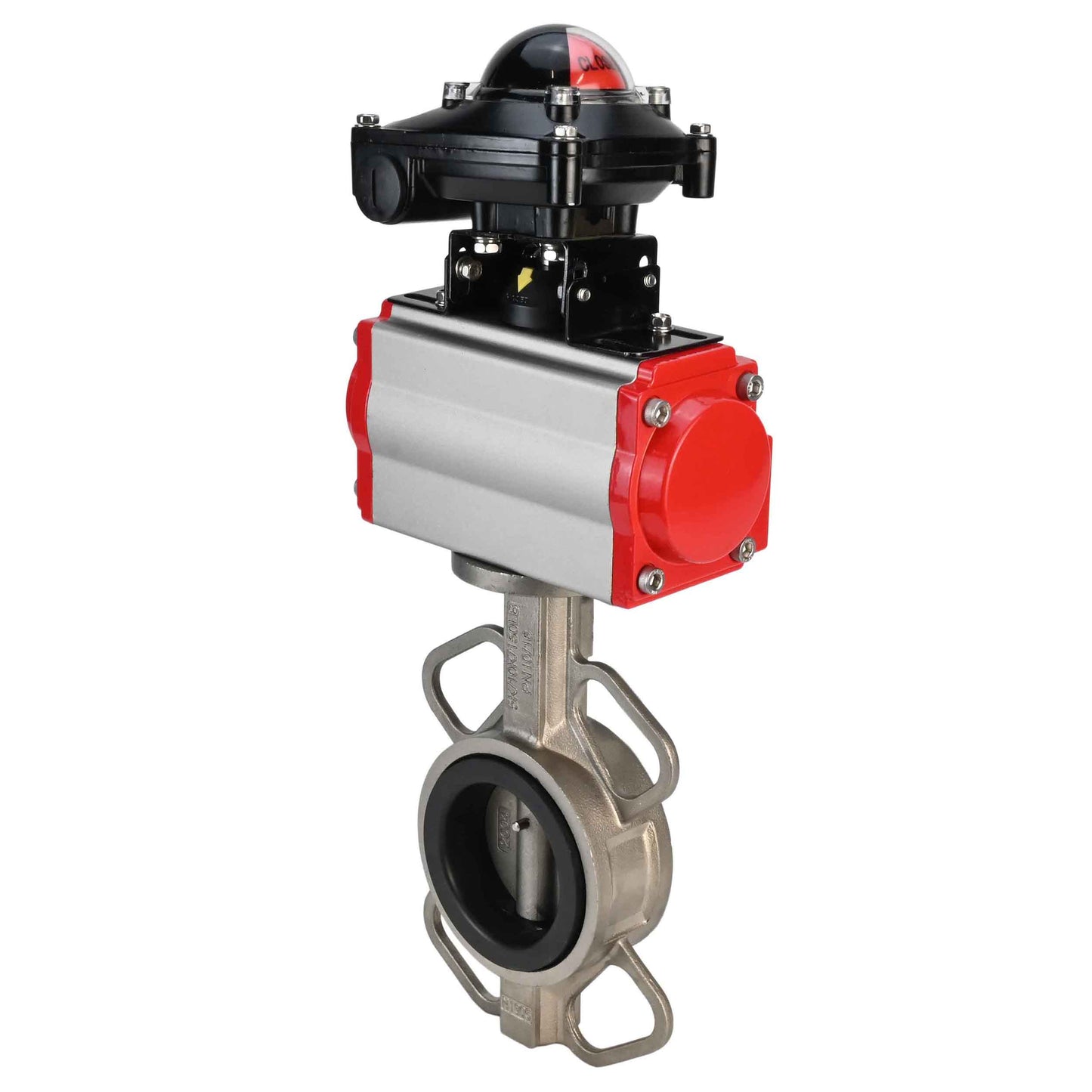 Water Butterfly Valve DNOVA 316l-viton-da-4m310-110/220v-apl210n, body material - stainless steel AISI 316L, disk material - stainless steel AISI 316L, seal - VITON, pneumatic actuator operated