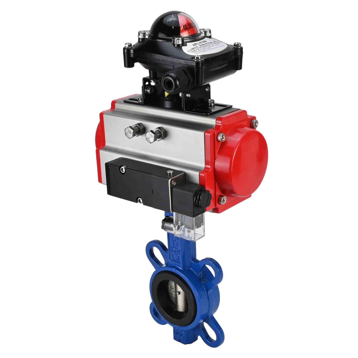 Water Butterfly Valve DNOVA g50-g40-epdm-DNOVA-da-4m310-110/220v-apl-210n, body material - cast iron GGG50, disk material - cast iron GGG40, seal - EPDM, pneumatic actuator operated