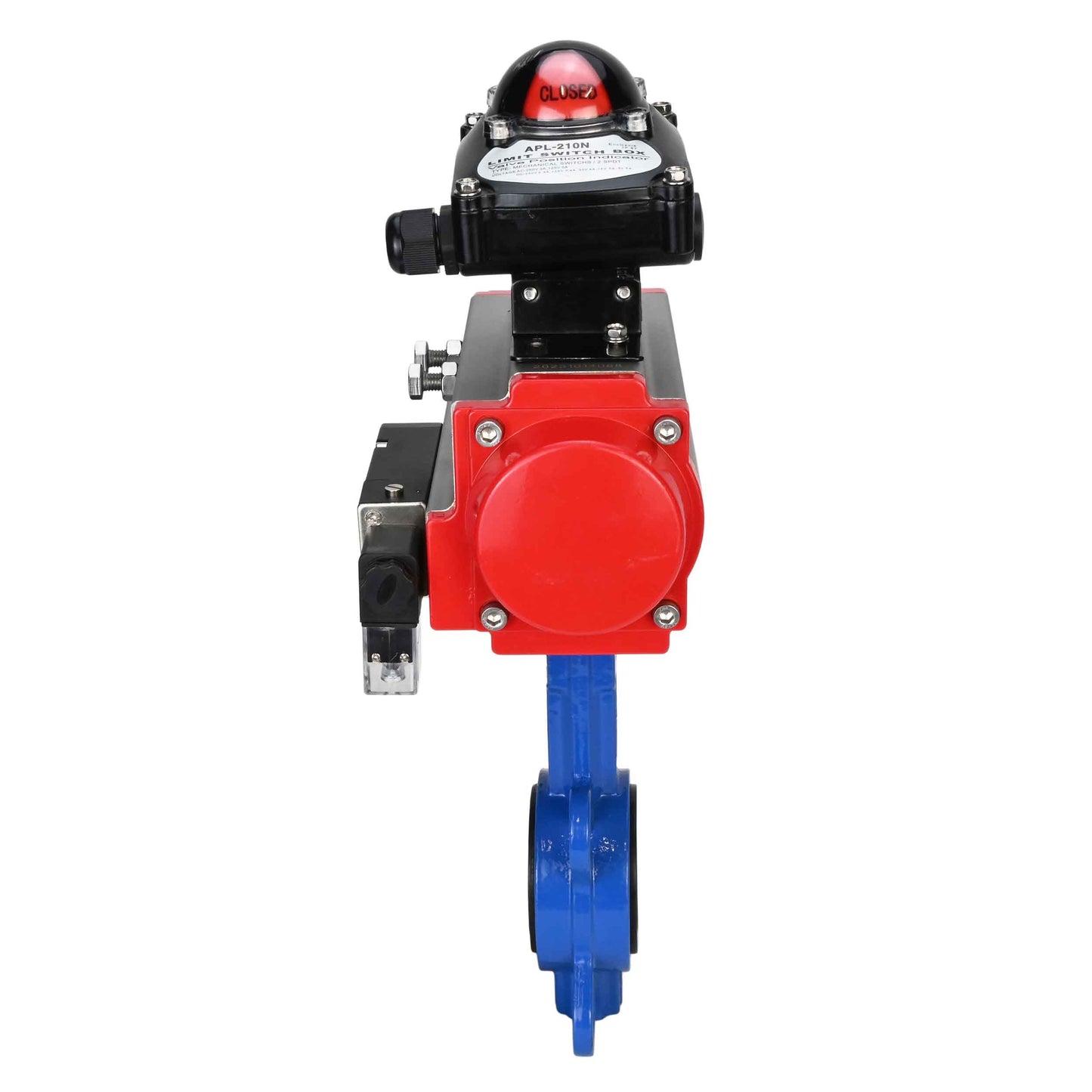 Water Butterfly Valve DNOVA g50-g40-epdm-DNOVA-da-4m310-110/220v-apl-210n, body material - cast iron GGG50, disk material - cast iron GGG40, seal - EPDM, pneumatic actuator operated