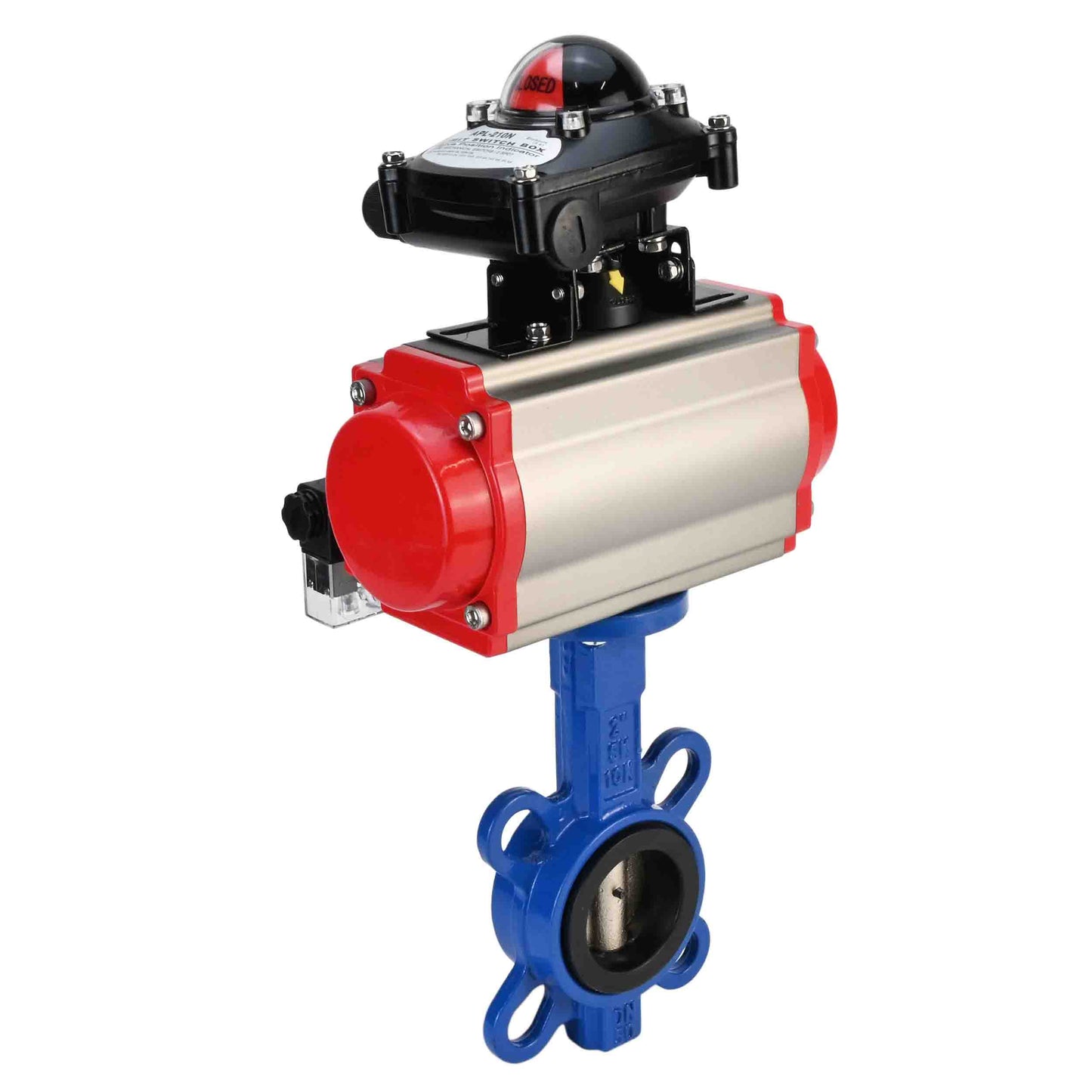 Water Butterfly Valve DNOVA g50-g40-epdm-DNOVA-da-4m310-110/220v-apl-210n, body material - cast iron GGG50, disk material - cast iron GGG40, seal - EPDM, pneumatic actuator operated