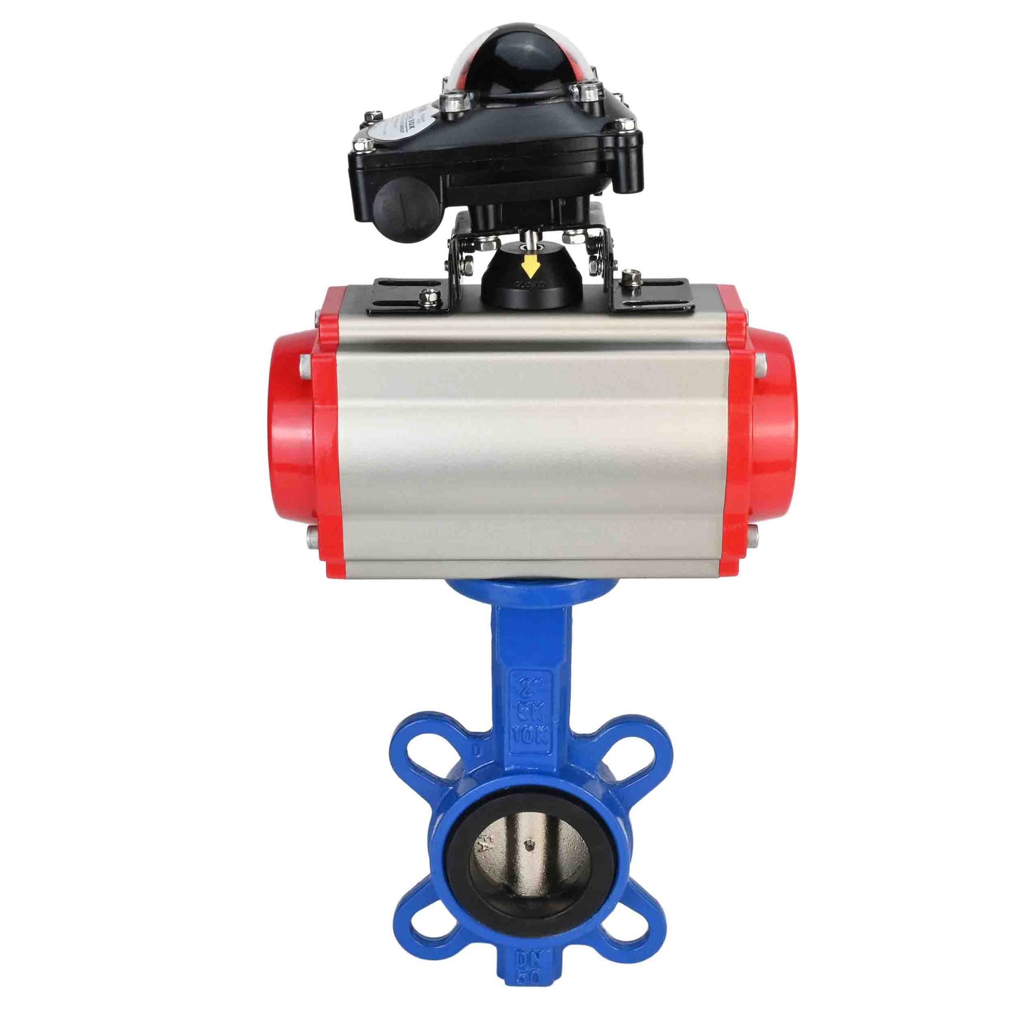 Water Butterfly Valve DNOVA g50-g40-epdm-DNOVA-da-4m310-110/220v-apl-210n, body material - cast iron GGG50, disk material - cast iron GGG40, seal - EPDM, pneumatic actuator operated