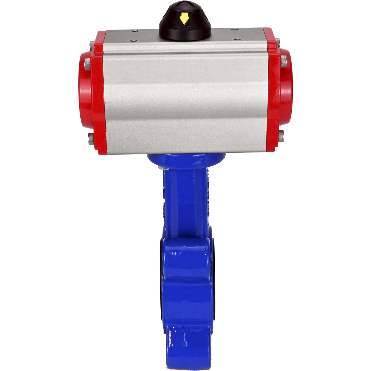 Válvula de mariposa de agua DNOVA WBV1616N-2W-Fb-H, material del cuerpo - fundición gris QT450, material del disco - fundición gris QT450, sello - NBR, con actuador neumático de doble acción PA-DA