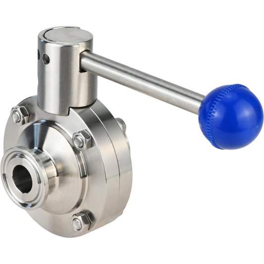 Válvula de mariposa de agua DNOVA WBV3131E-2W-CH, material del cuerpo - Acero inoxidable AISI 304, material del disco - Acero inoxidable AISI 304, junta - EPDM, conexión - abrazadera, manija