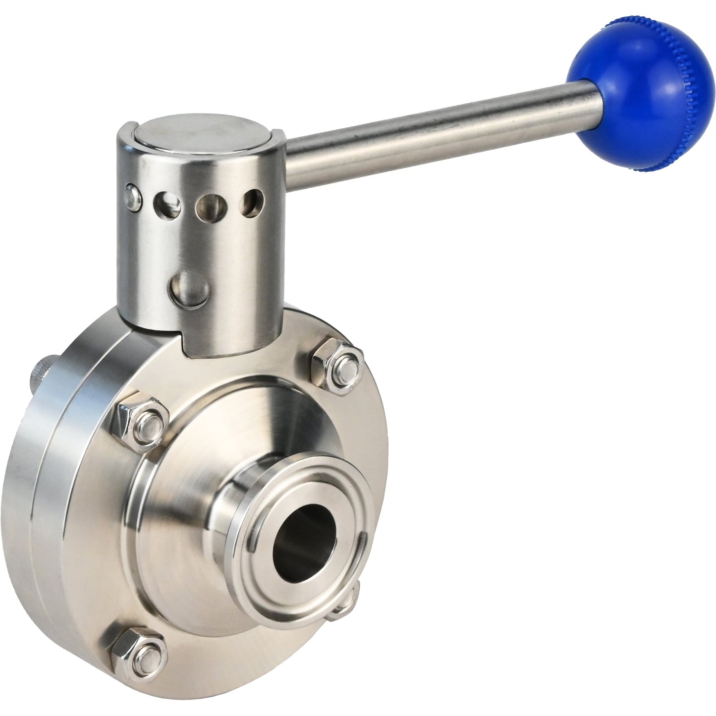 Water Butterfly Valve DNOVA WBV3131E-2W-C-H, body material - Stainless steel AISI 304, disk material - Stainless steel AISI 304, seal - EPDM, connection - clamp, handle