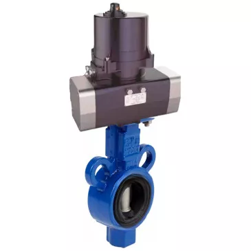 Butterfly valves DNOVA WBV0232E-2W-Fb-H interflanged, body - aluminium alloy, disc - 316L stainless steel, seal - EPDM, with electric quarter turn actuator DNOVA QTSA-N-EM-O0-220VAC