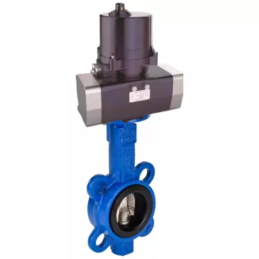 Butterfly valves DNOVA WBV1132N-2W-Fb-H interflanged, body - cast iron GG25, disc - stainless steel 316L, seal - NBR, with electric quarter turn actuator DNOVA QTSA-N-EM-O0-220VAC