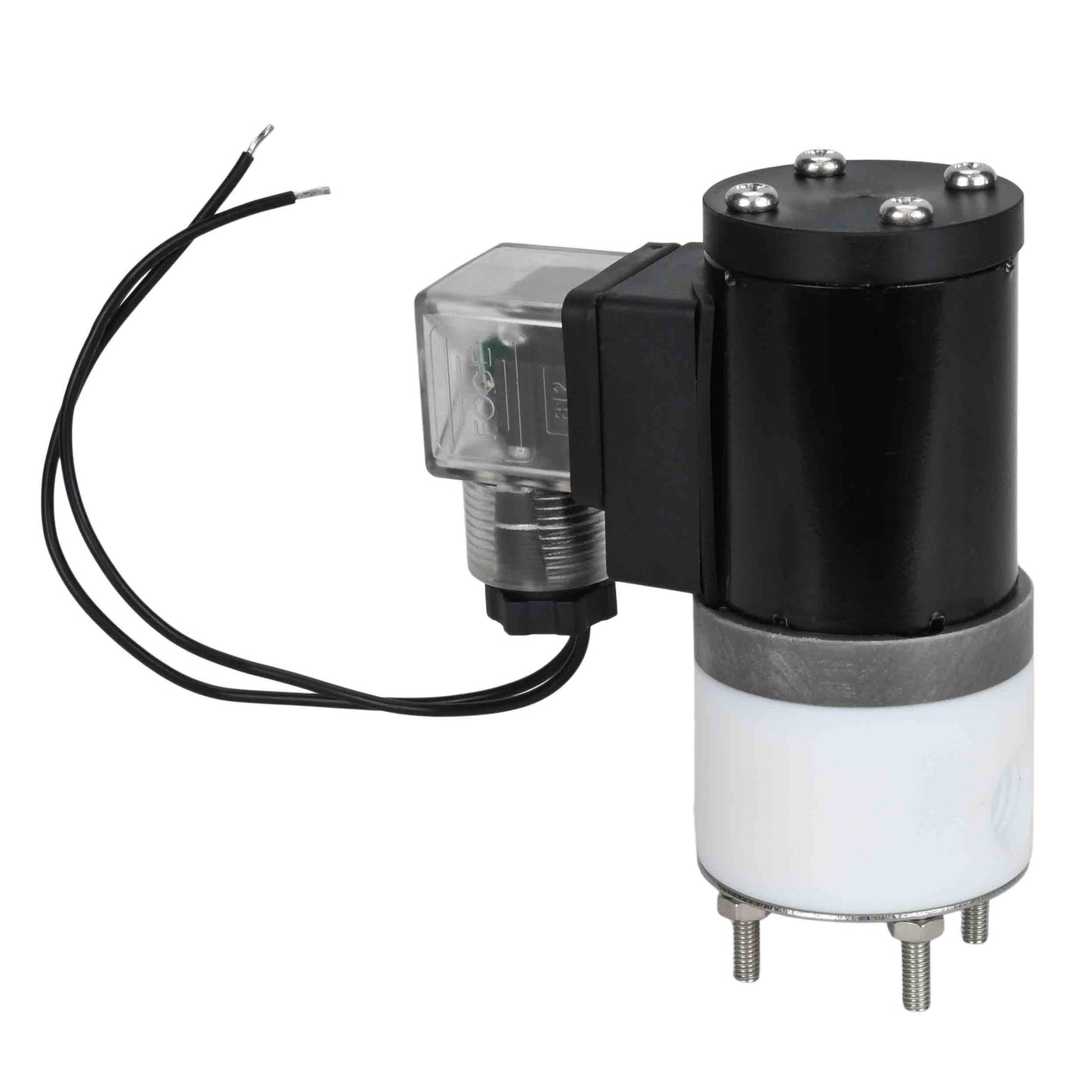 Two way normally closed direct acting electric solenoid valve DNOVA DHF11-РќР— PTFE VITON G 110/220V, body material - PTFE, seal - Viton
