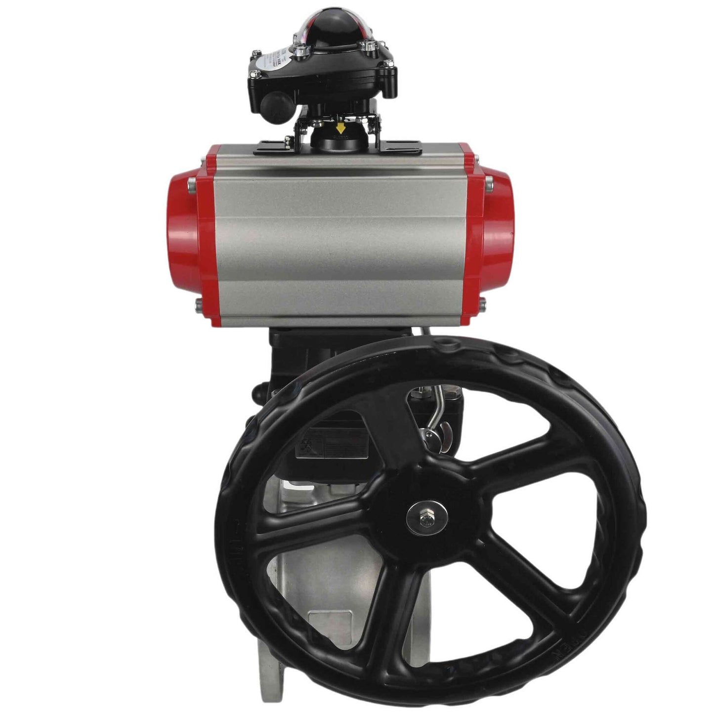 Stainless steel ball valve DNOVA kchmfp-DNOVA-da-hdm-4m310-24v-apl-210n, body material - stainless steel AISI 316, ball material - stainless steel AISI 316, seal - PTFE, pneumatic actuator operated