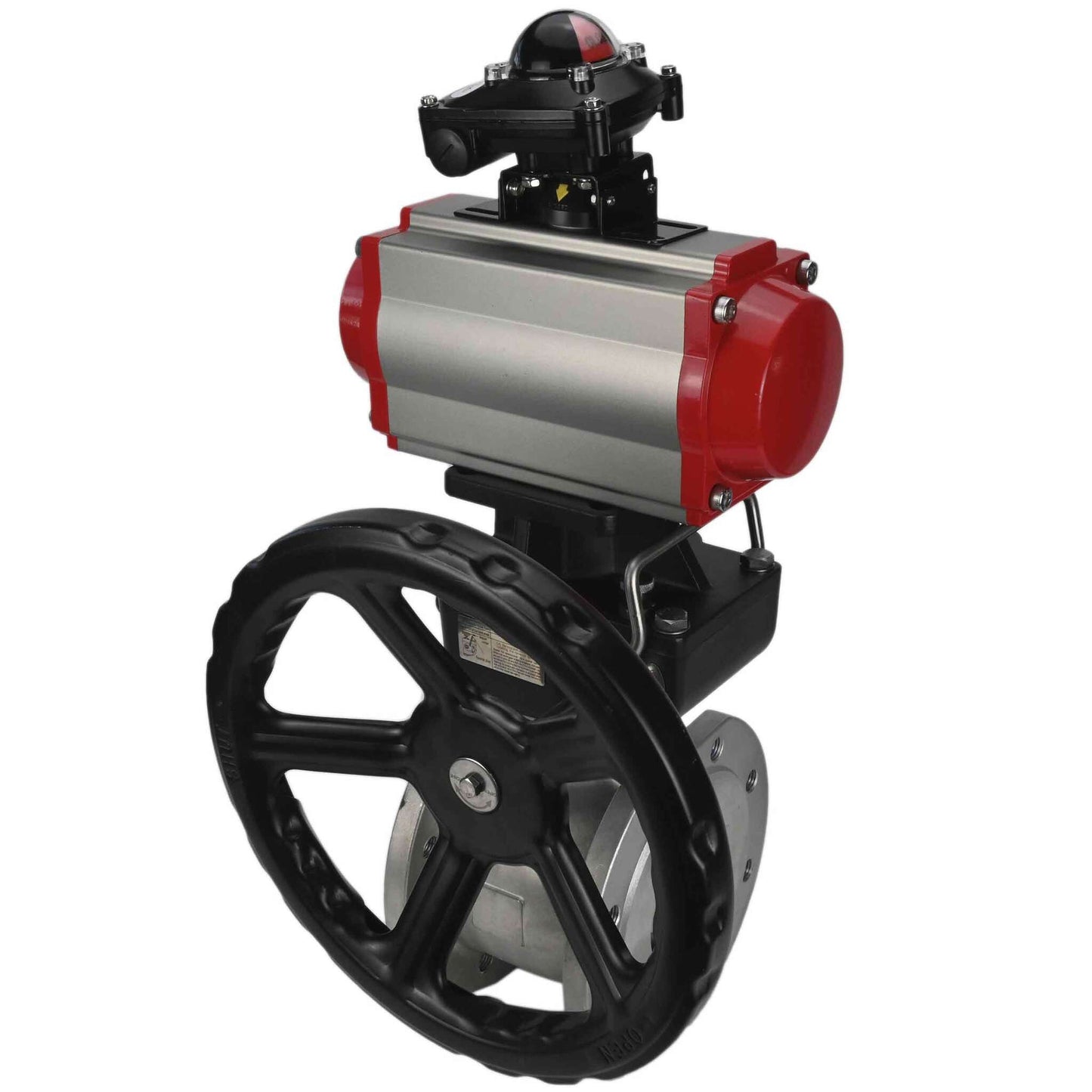 Stainless steel ball valve DNOVA kchmfp-DNOVA-da-hdm-4m310-24v-apl-210n, body material - stainless steel AISI 316, ball material - stainless steel AISI 316, seal - PTFE, pneumatic actuator operated