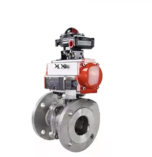 Ball valves DNOVA BV3232P(2pc)-FP-F-ISO-H DN15-150 flanged, full bore, two-piece, body - stainless steel SS316, seal - PTFE, with pneumatic actuator DNOVA PA-SA 052-210 and BKV APL -510N-EX
