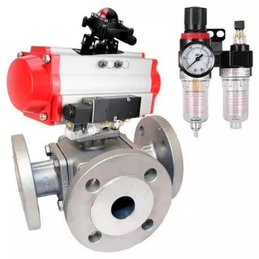 Ball valves DNOVA BV3232P(4pc)-FP-3WL-F-ISO-H 16 bar full bore, flanged, body - stainless steel SS316, ISO flange F03/F04-F10/F12, square 9x9-19x19, s mon/drive PA-DA, mon/distribution 4V320-10 220V, BKV APL-510N EX, backup MON3-700-T38-ISO and BPV A