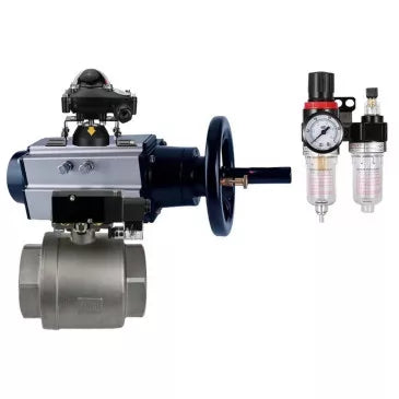 Ball valves DNOVA BV3232P(2pc)-FP-T-ISO-H DN80-100 16 bar, full bore coupling, stainless steel SS316, seal - PTFE, with pneumatic actuator PA-DA-105-1 double acting, with pneumatic distributor 4V320-10 220V , with BKV APL-510N EX, with AFC2000 BPV