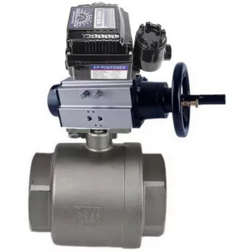 Ball valves DNOVA BV3232P(2pc)-FP-T-ISO-H DN80-100 16 bar, full bore coupling, stainless steel SS316, seal - PTFE, with double-acting pneumatic actuator PA-DA-105-1 and with electro-pneumatic rotary positioner YT- 1000RSN without feedback