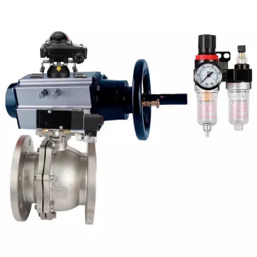 Ball valves DNOVA BV3232P(2pc)-FP-F-ISO-H DN80-100 16 bar, full bore flanged, stainless steel SS316, seal - PTFE, with pneumatic actuator PA-DA-105-1 double acting, with pneumatic distributor 4V320-08 220V , with BKV APL-410N EX, with AFC2000 BPV