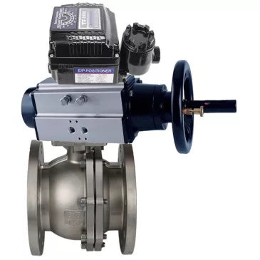 Ball valves DNOVA BV3232P(2pc)-FP-F-ISO-H DN80-100 16 bar, full bore flanged, stainless steel SS316, seal - PTFE, with double-acting pneumatic actuator PA-DA-105-1 and with electro-pneumatic rotary positioner YT- 1000RSN with feedback