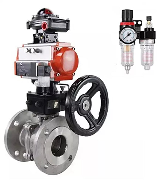 Ball valves DNOVA BV3232P(2pc)-FP-F-ISO-H DN15-250 flanged, two-piece, body - stainless steel SS316, seal - PTFE, with pneumatic drive PA-DA-052-210 pneumatic distributor 4M310-08 220V reducer MON BPV AFC2000 BKV APL-510N-EX