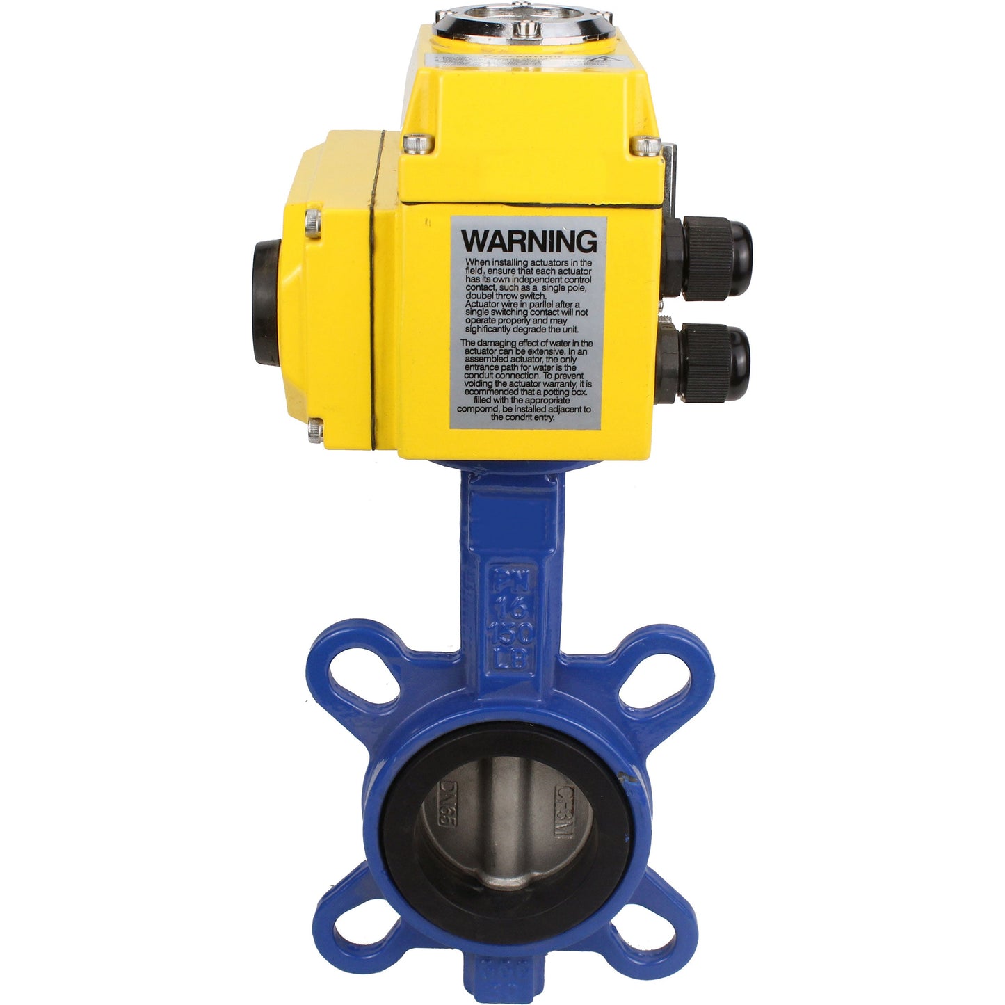 Water Butterfly Valve DNOVA ggg50-316l-epdm-DNOVA-110/220, body material - cast iron GGG50, disk material - stainless steel AISI 316L, seal - EPDM, electric actuator operated