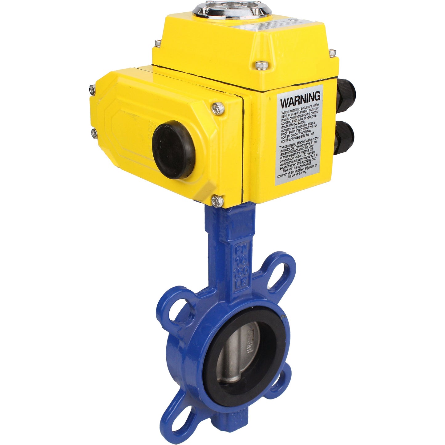 Water Butterfly Valve DNOVA ggg50-316l-epdm-DNOVA-110/220, body material - cast iron GGG50, disk material - stainless steel AISI 316L, seal - EPDM, electric actuator operated