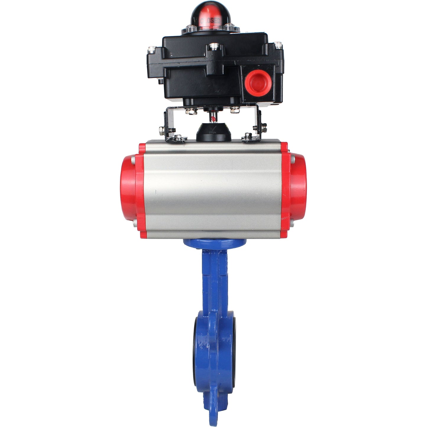 Water butterfly valve DNOVA GG25-316L-NBR body material - cast iron GG25, disk material - stainless steel 316L, seal - NBR with pneumatic actuator DA, pneumatic distributor 4M310-08 220V and limit switch block APL-410N EX
