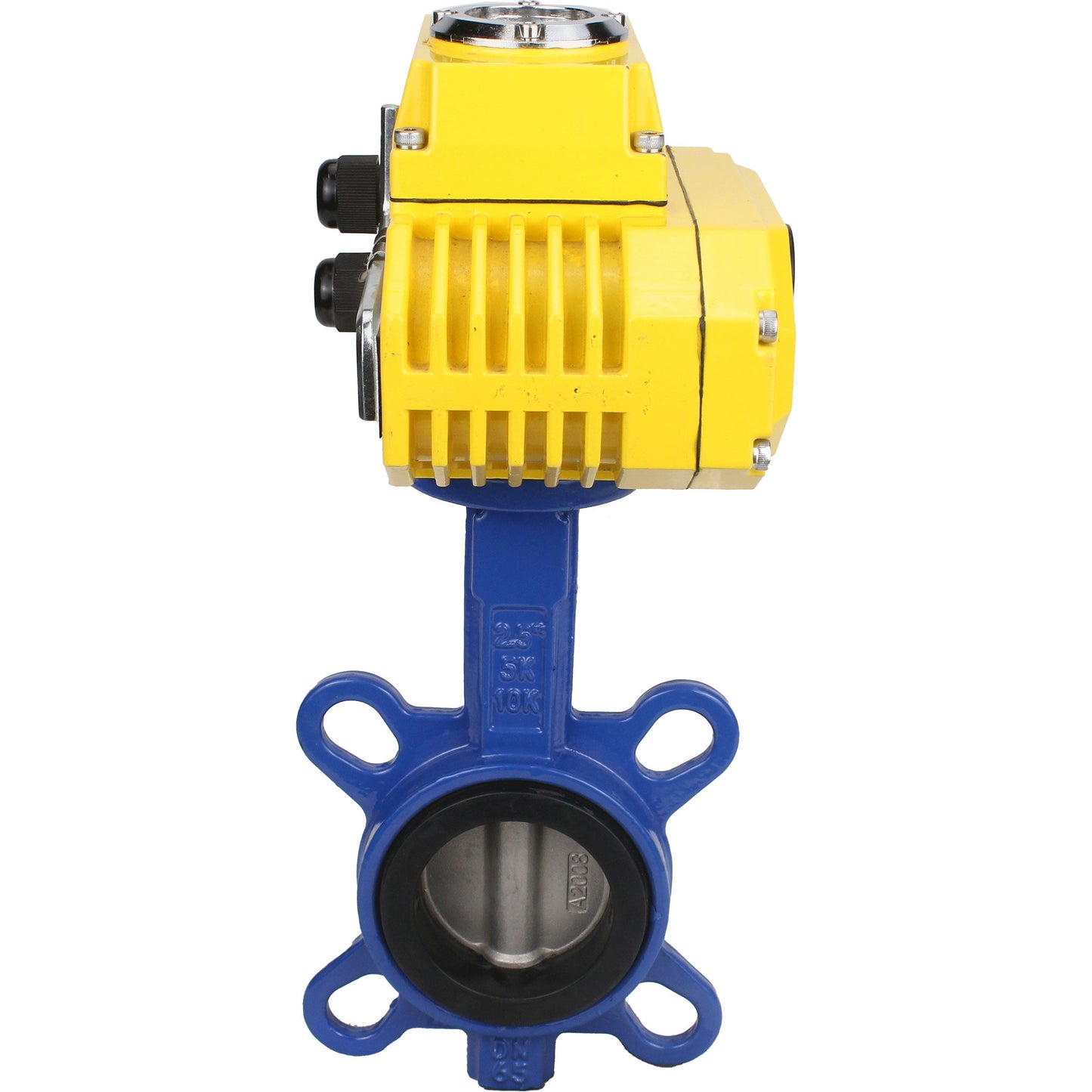Water Butterfly Valve DNOVA ggg50-316l-epdm-DNOVA-110/220, body material - cast iron GGG50, disk material - stainless steel AISI 316L, seal - EPDM, electric actuator operated