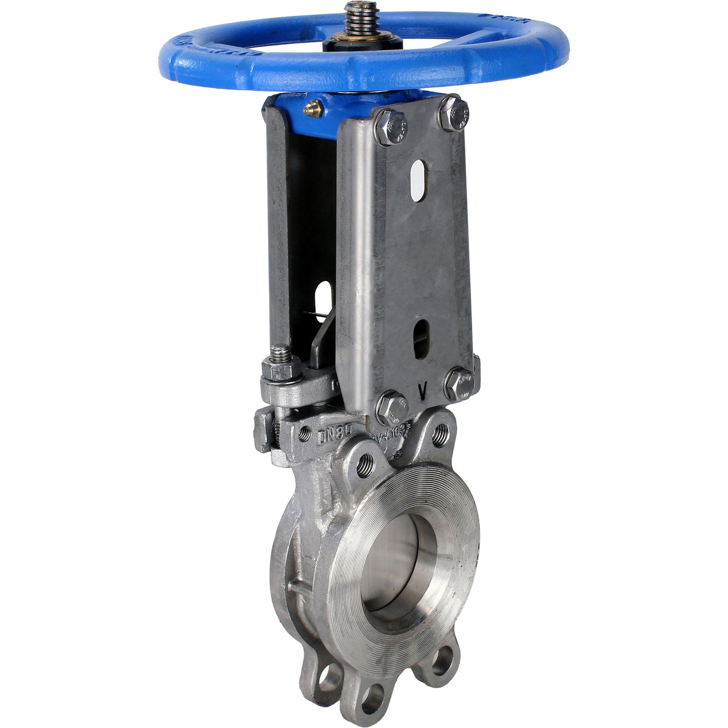 Knife gate valve DNOVA GVKR3131E-1W-Fb-S, body material - stainless steel AISI 304, knife material - stainless steel AISI 304, seal - EPDM, handwheel