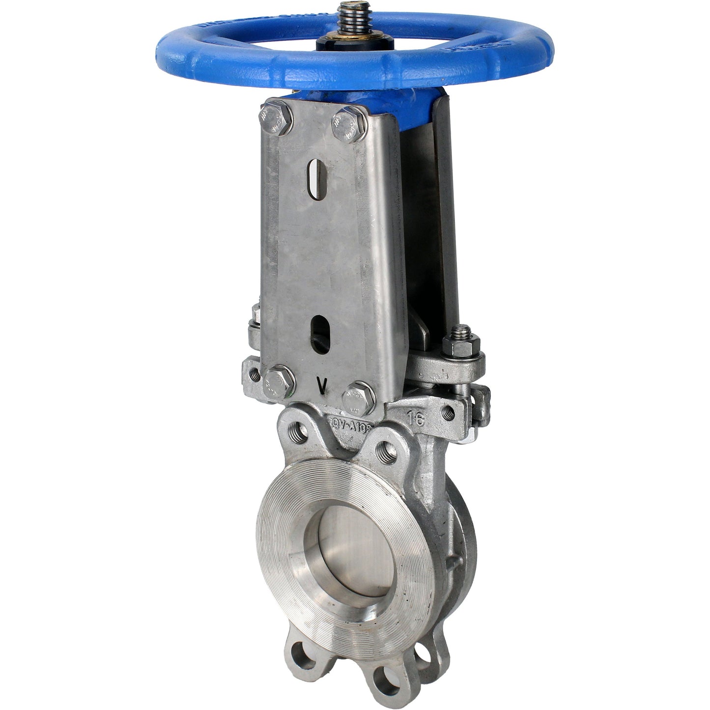 Knife gate valve DNOVA GVKR3131E-1W-Fb-S, body material - stainless steel AISI 304, knife material - stainless steel AISI 304, seal - EPDM, handwheel