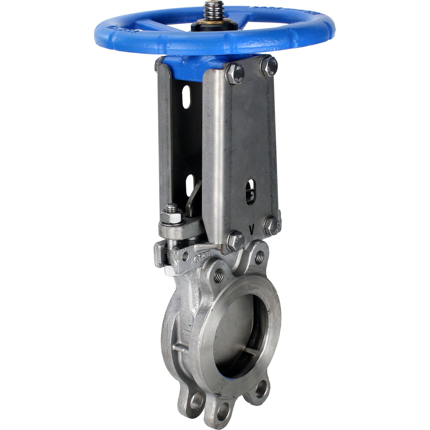 Knife gate valve DNOVA GVKR3131E-1W-Fb-S, body material - stainless steel AISI 304, knife material - stainless steel AISI 304, seal - EPDM, handwheel